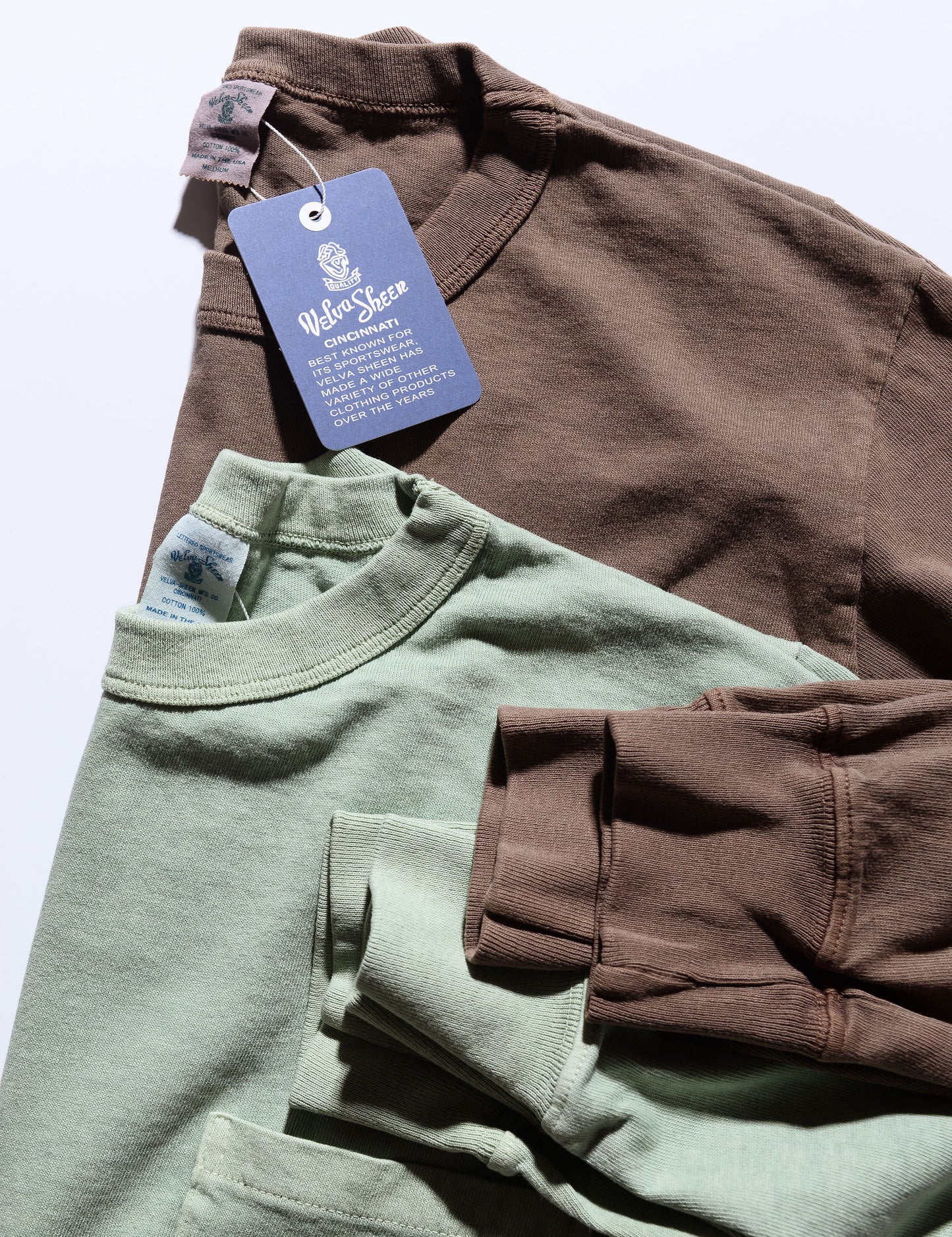 Pigment-Dyed Pocket Long Sleeve Tee in Sage
