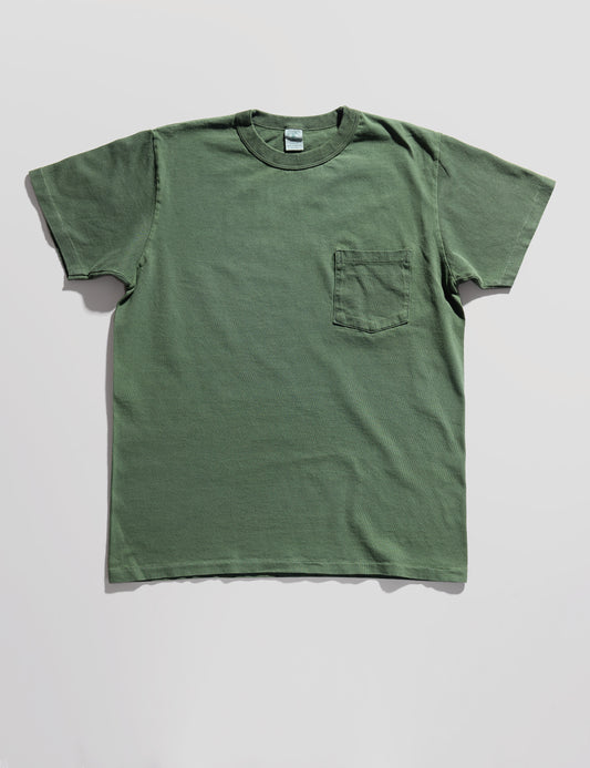 Pigment-Dyed Pocket Tee in Fatigue Green