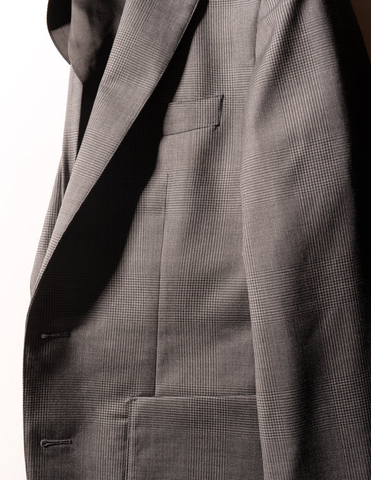 FINAL SALE: BKT35 Unstructured Jacket in Classic Plaid - Dark Gray