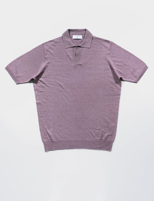 FINAL SALE: Linen/Cotton Skipper Polo - Rosa Antico