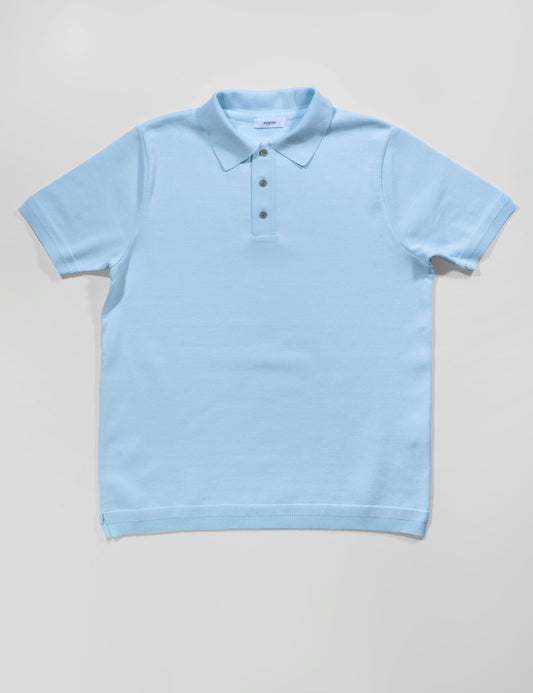 FINAL SALE: Easy Knit Polo in Sax Blue