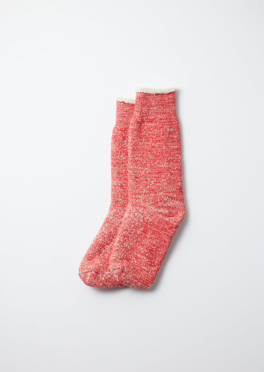 Double Face Crew Socks - Red