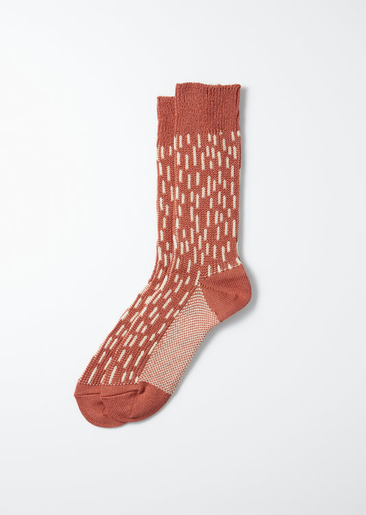 Raindrop Crew Socks - Garnet/Ivory