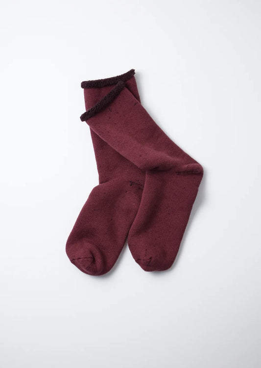 Double Face Cozy Sleeping Socks in Extra Fine Merino - Wine/Bordeaux