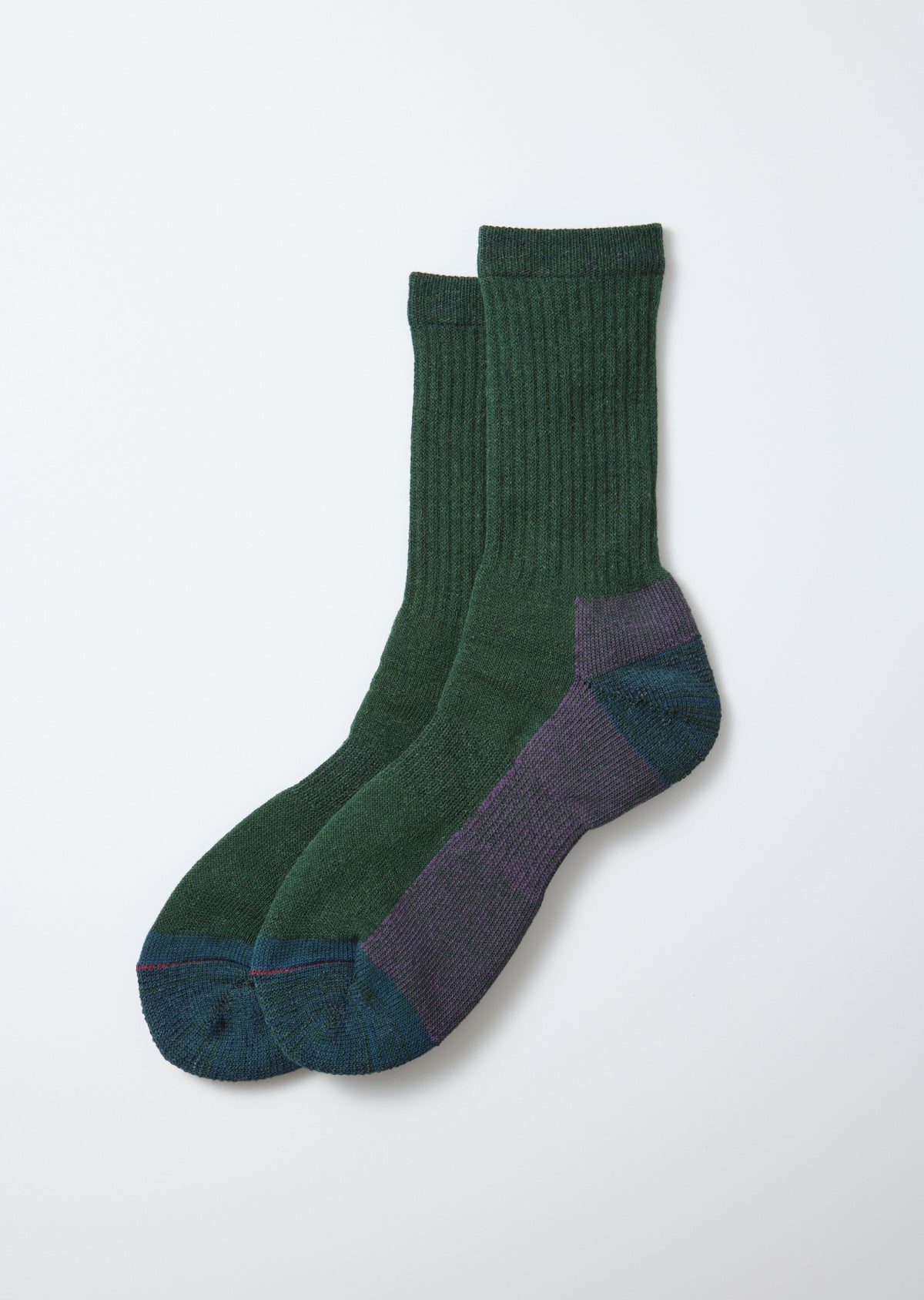 Double Face Merino Pile Socks - Charcoal/Light Blue