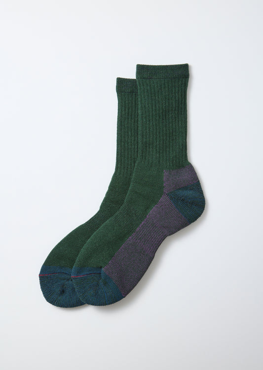 Double Face Merino Pile Socks - Dark Green