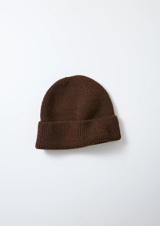 Washable Merino Seamless Beanie - Brown