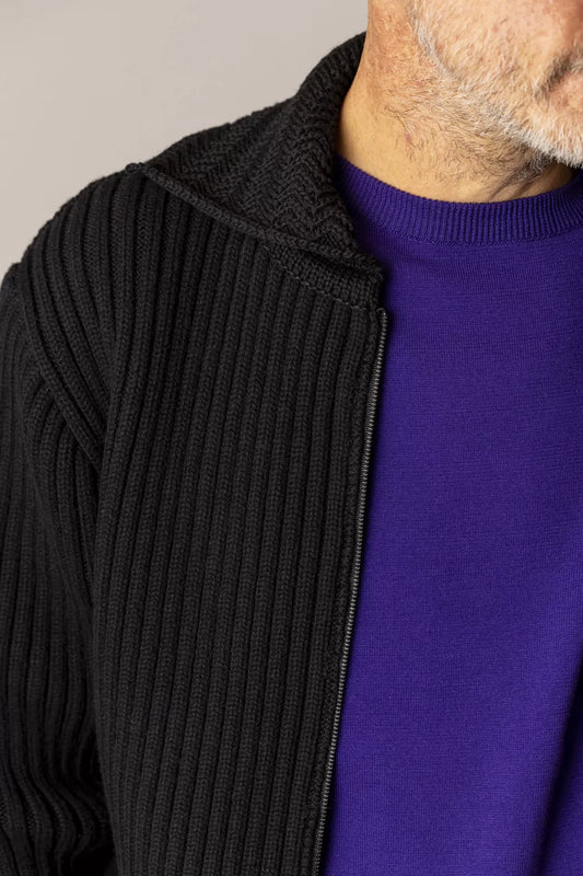 Knit Cotton Sweater - Royal