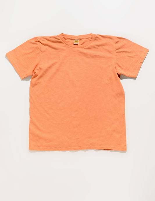 Full length flat shot of Velva Sheen Crewneck T-Shirt in Apricot