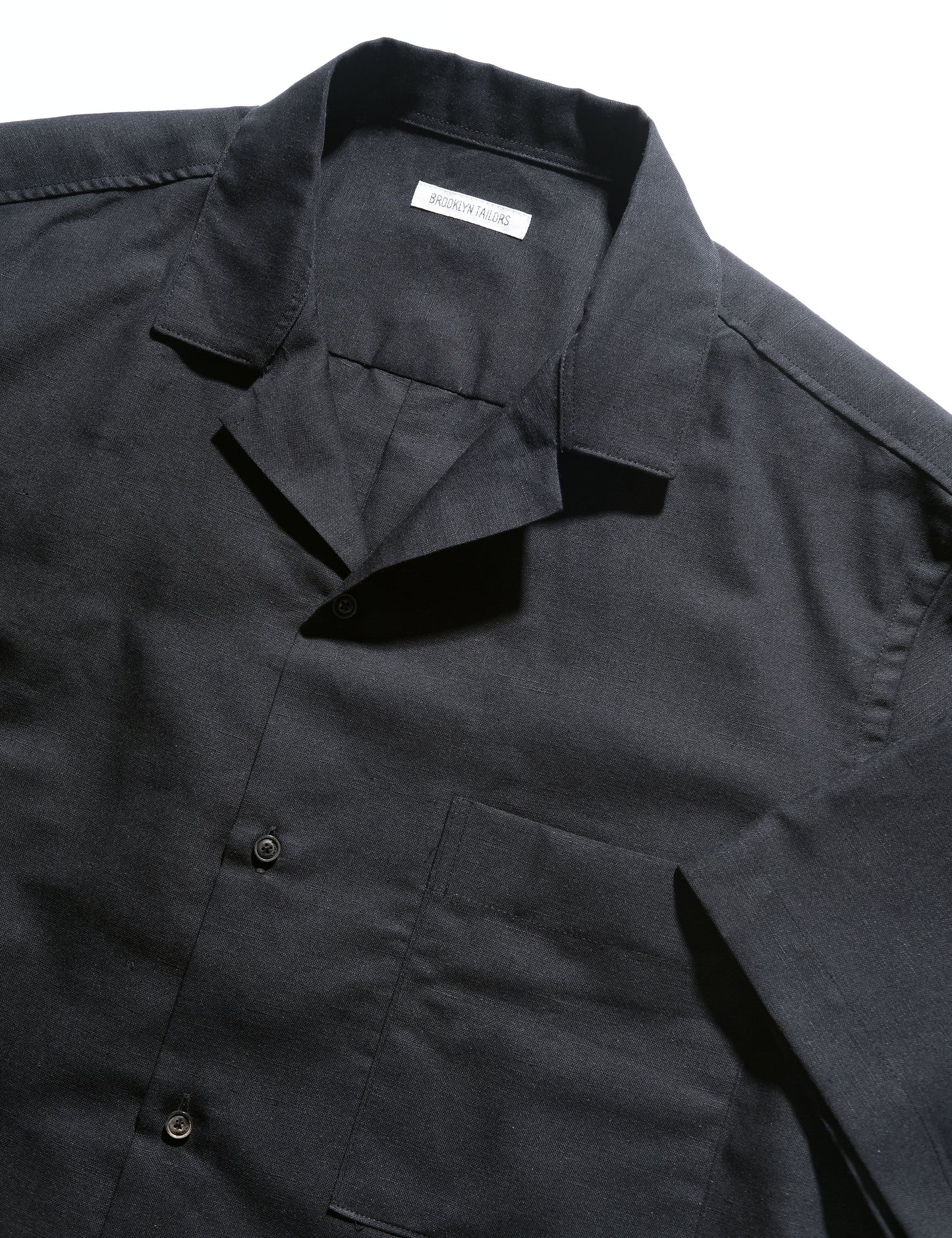 BKT18 Camp Shirt in Summer Weight Linen - Black