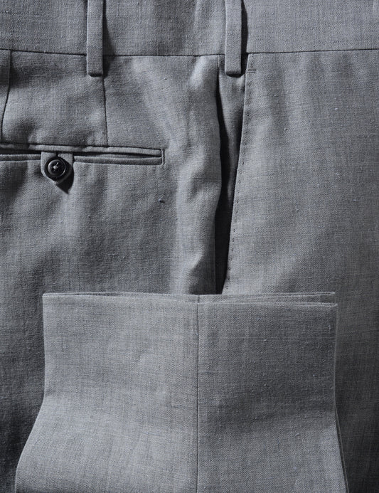 BKT50 Tailored Trousers in Linen Twill - Pewter
