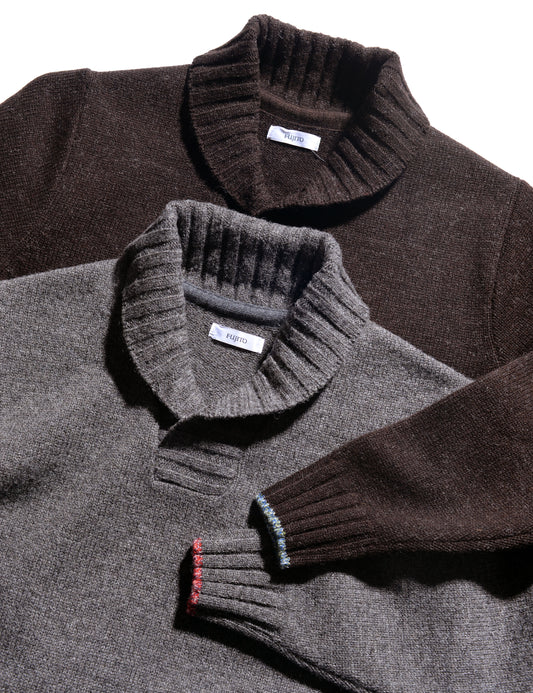 Shawl Collar Sweater - Charcoal