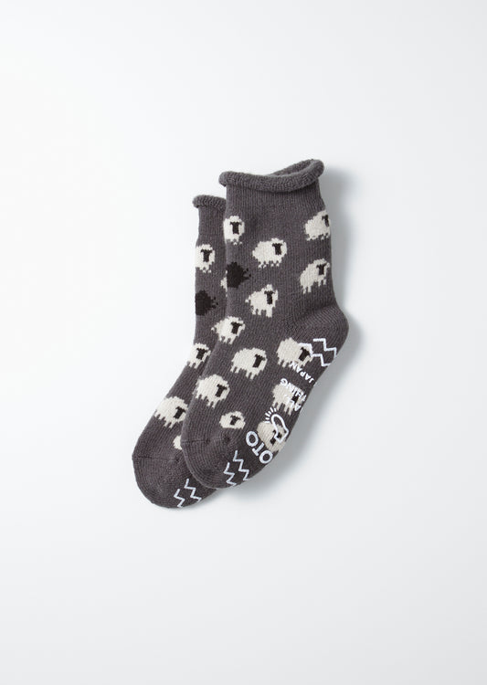 Sheep Pile Room Socks - Dark Gray
