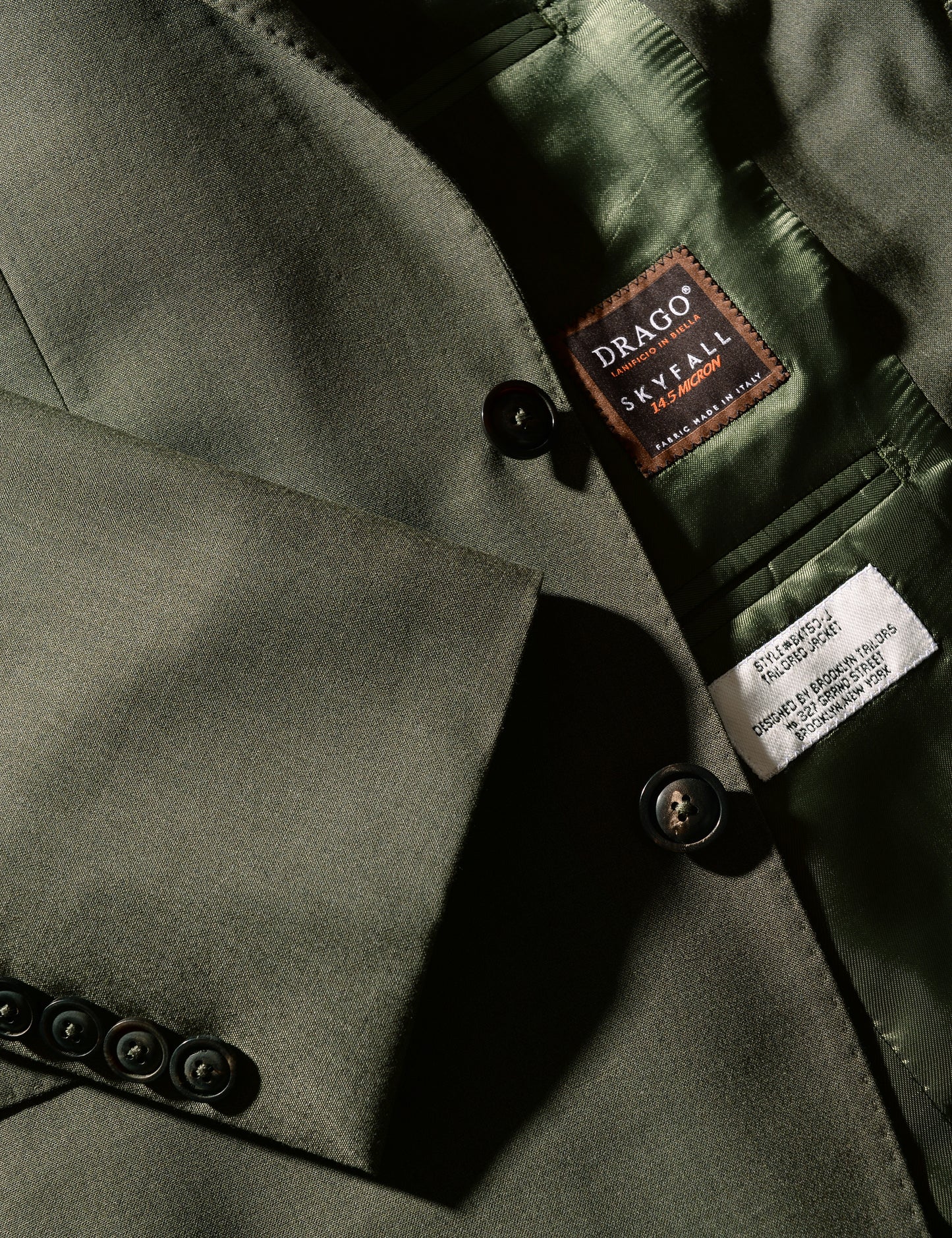 BKT50 Tailored Jacket in 14.5 Micron Mouliné - Agave Green