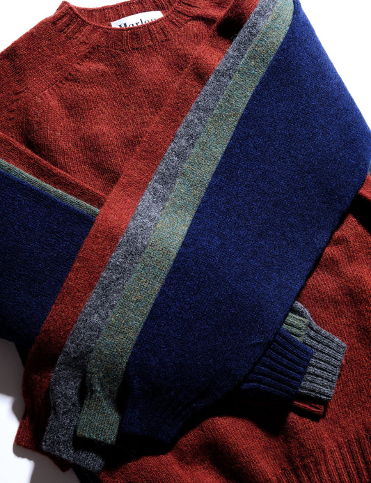 Slim-Fit Shetland Sweater - Burnt Umber