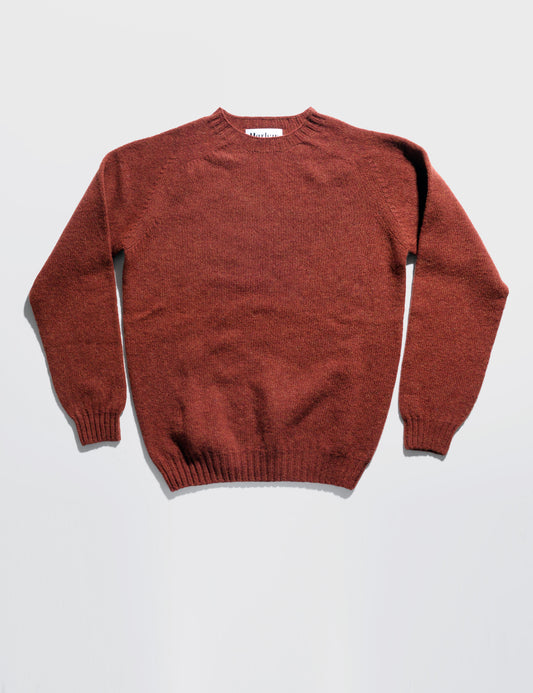 Slim-Fit Shetland Sweater - Burnt Umber