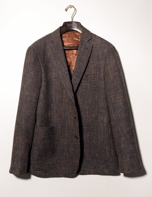 FINAL SALE: BKT35 Unstructured Jacket in Summer Tweed - Blue & Brown