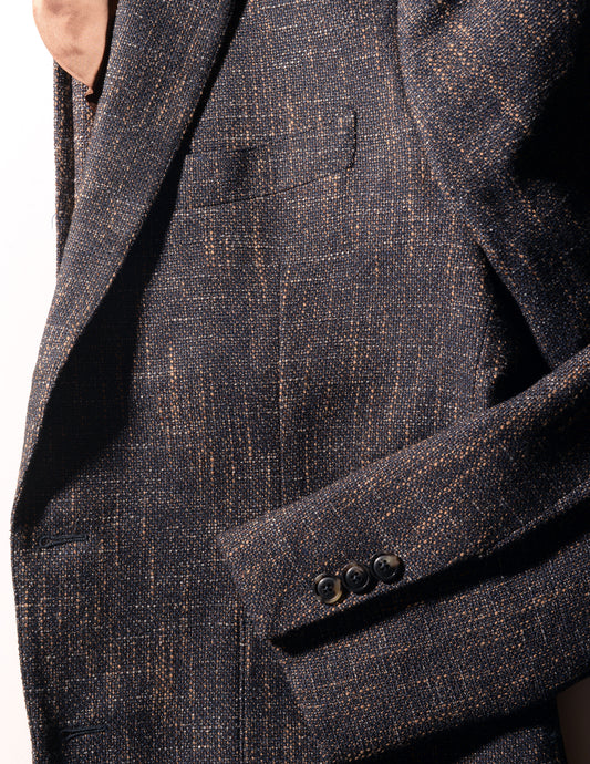 FINAL SALE: BKT35 Unstructured Jacket in Summer Tweed - Blue & Brown