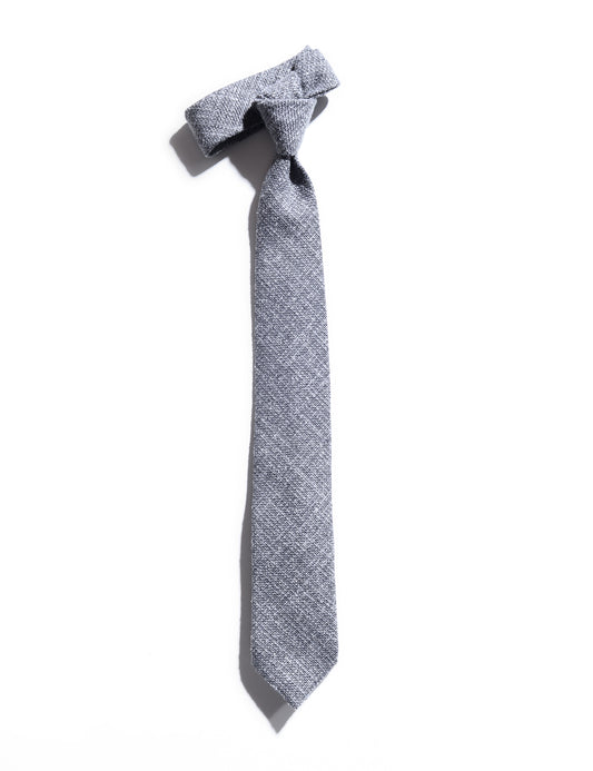 Flat shot of Brooklyn Tailors Textured Wool Tie - Ash