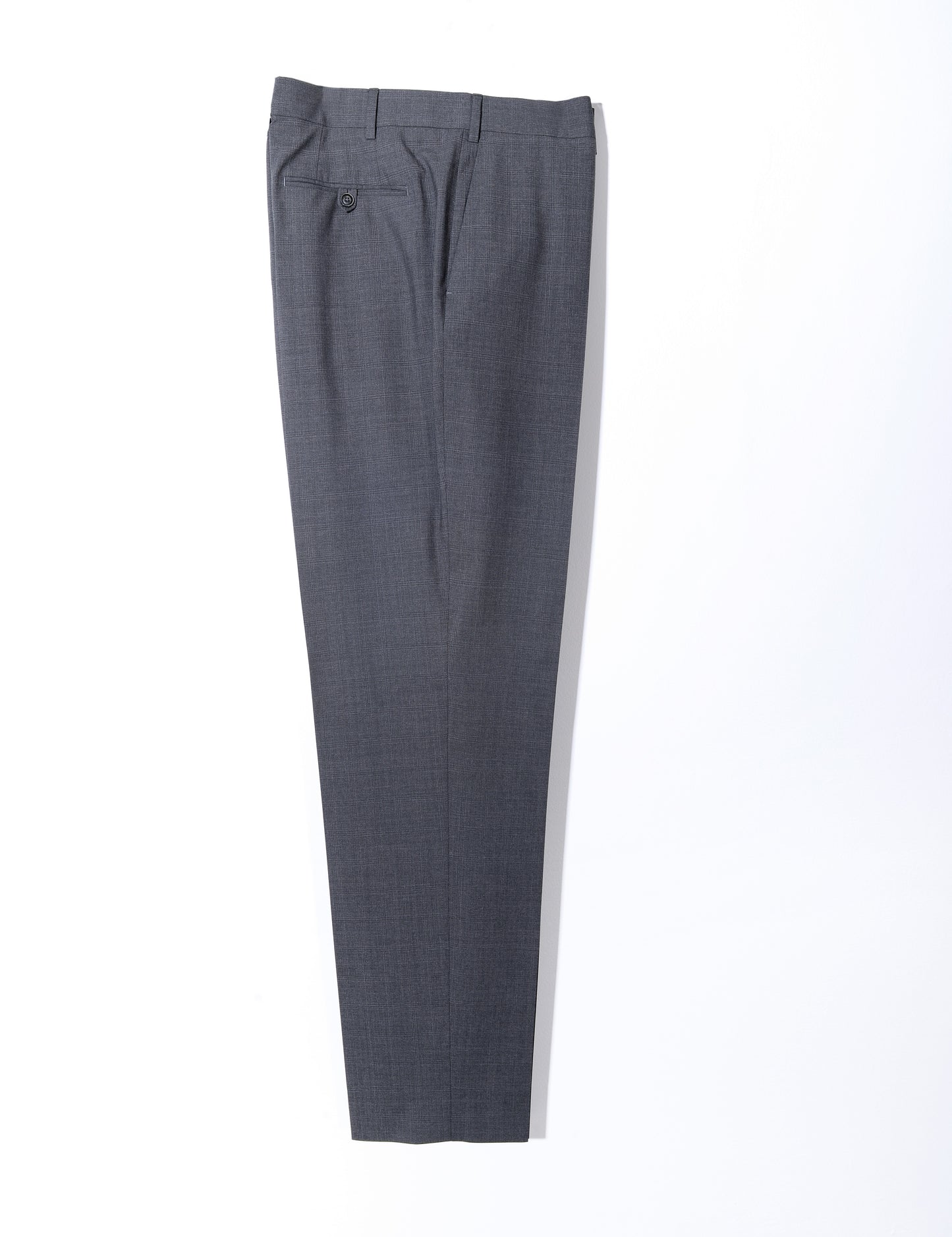 BKT50 Tailored Trousers in Tropical Wool - Gray Plaid