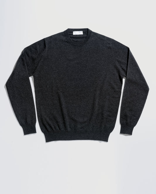 Wool, Cashmere & Silk Crewneck Sweater - Charcoal