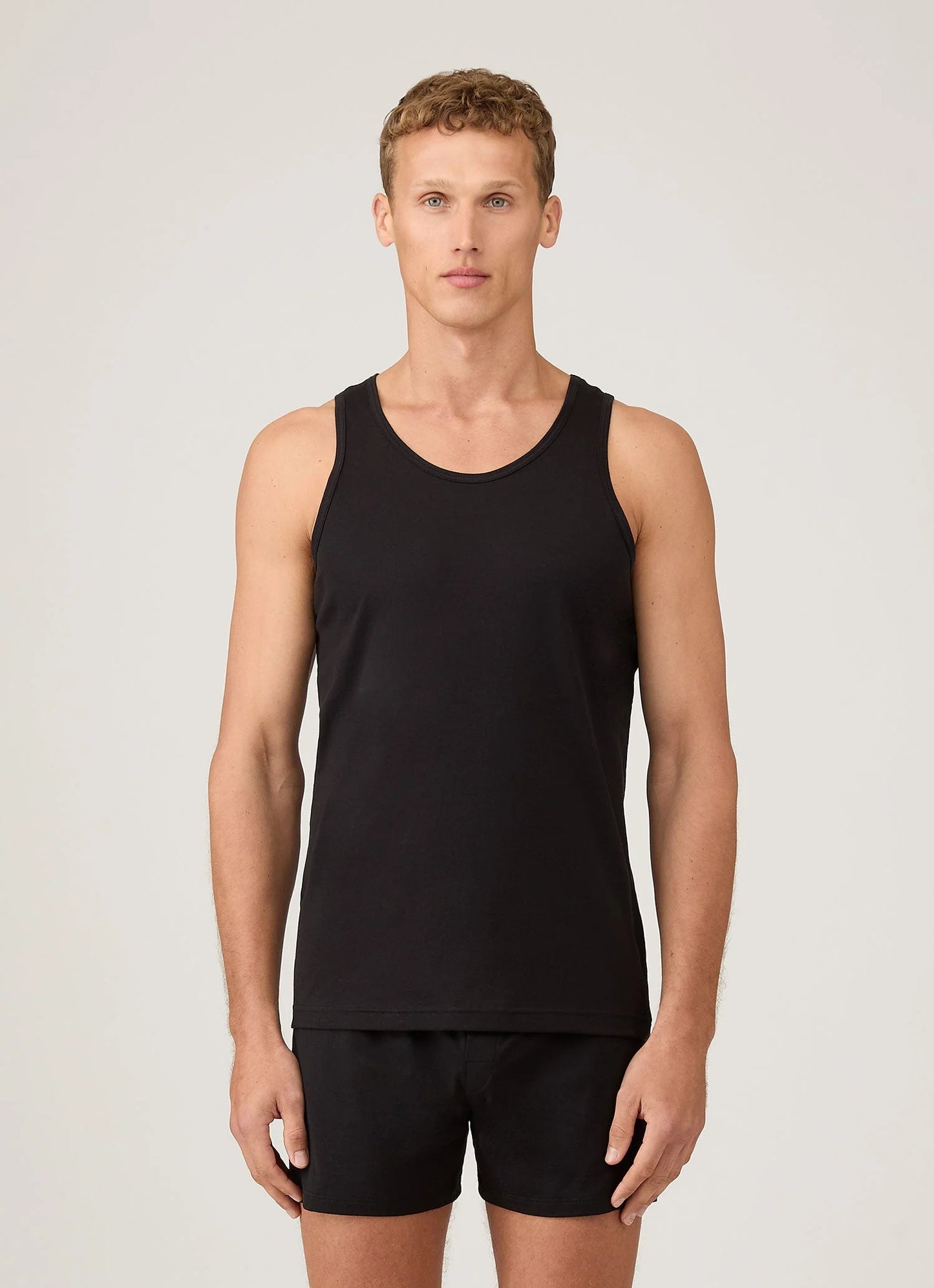 Superfine Cotton Underwear Tank - Black
