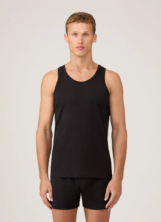 Superfine Cotton Underwear Tank - Black