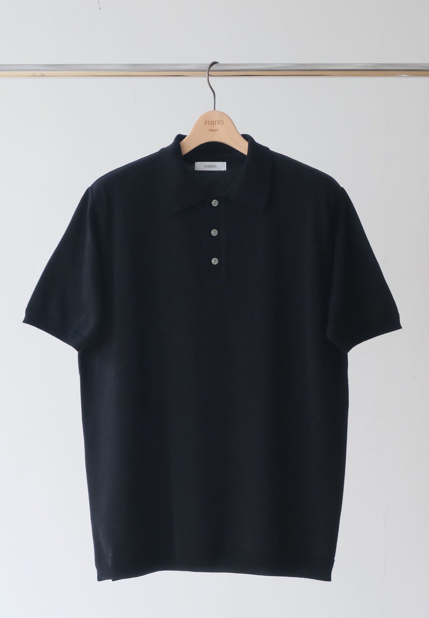 Easy Knit Polo in Black