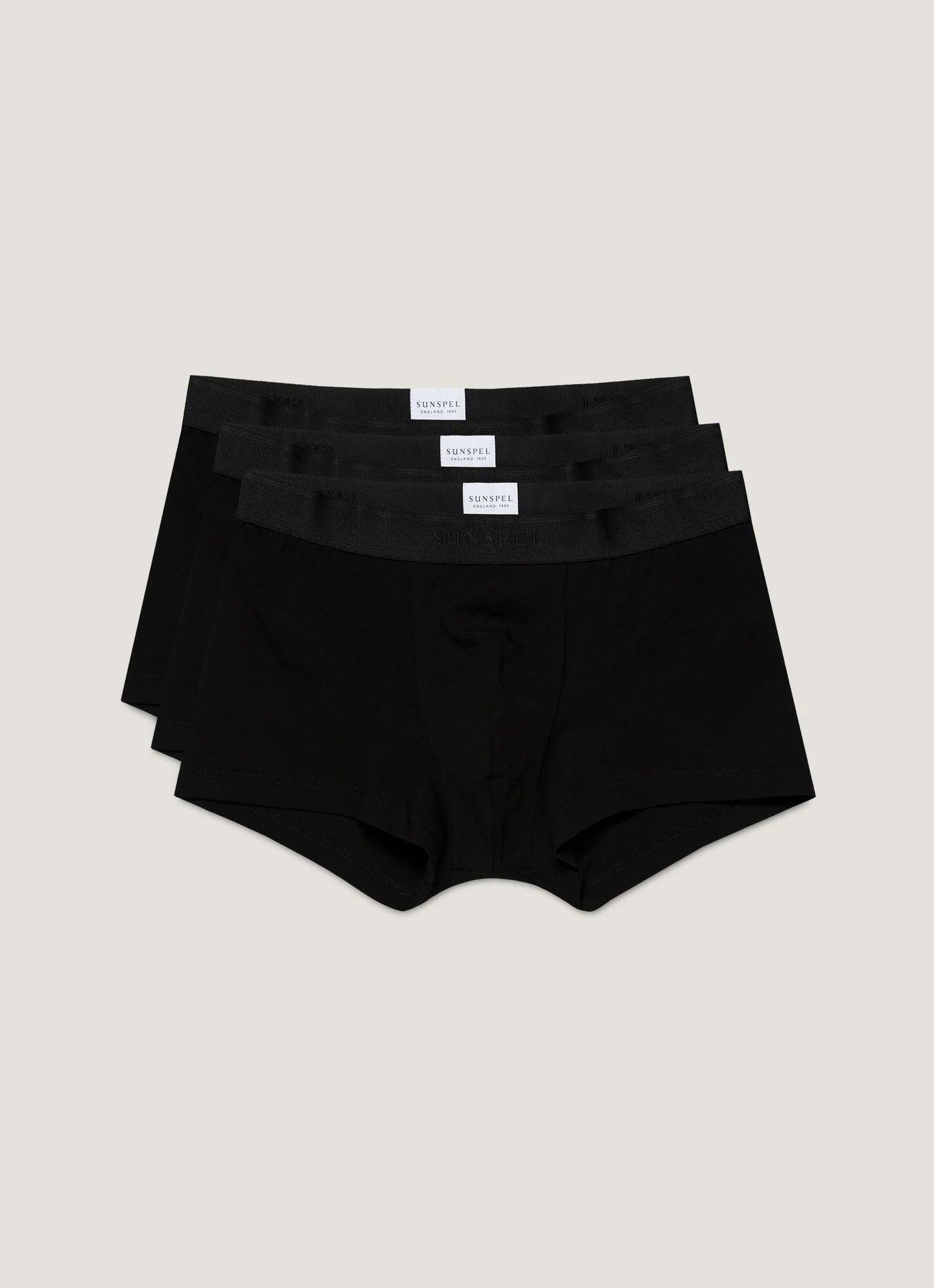 Stretch Cotton Trunks 3-Pack - Black