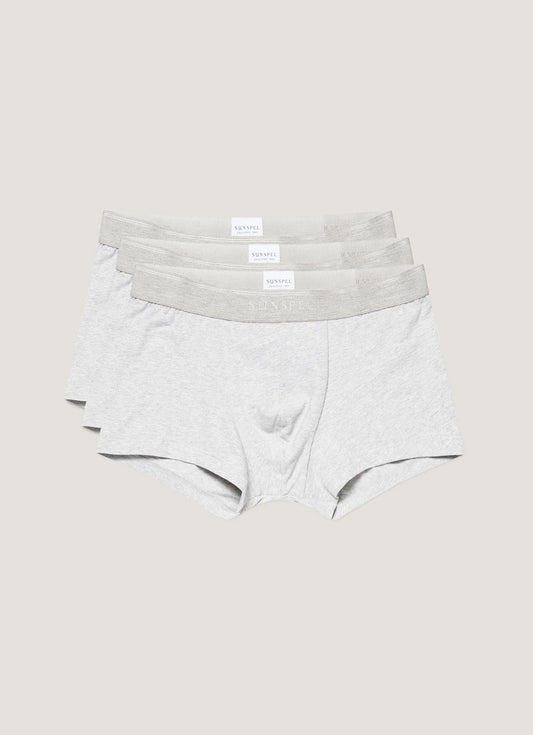 Stretch Cotton Trunks 3-Pack - Grey Melange