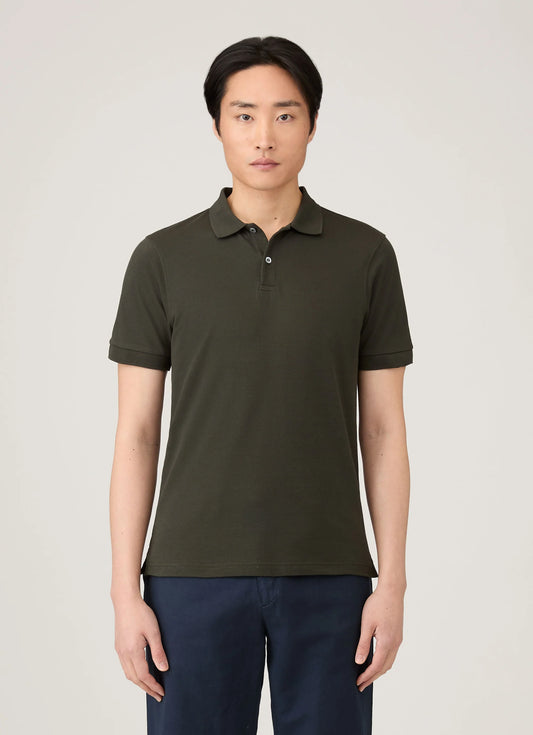 Short Sleeve Pique Polo - Forest Green