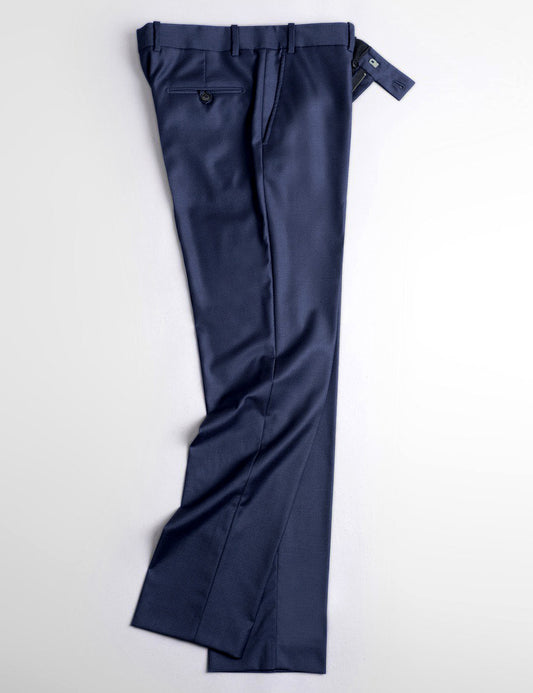 Full length shot of Brooklyn Tailors BKT50 Tailored Trouser in Super 120s Twill - Midnight Blue