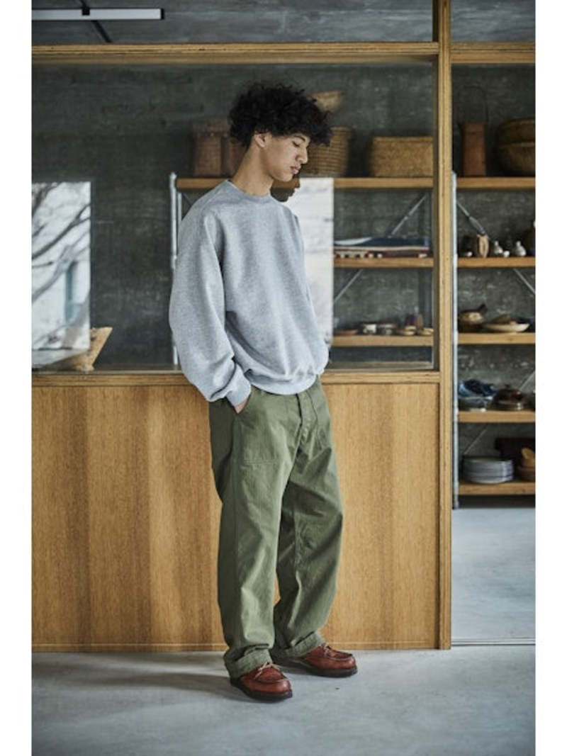 Herringbone Vintage Fit Fatigue Pants - Army Green