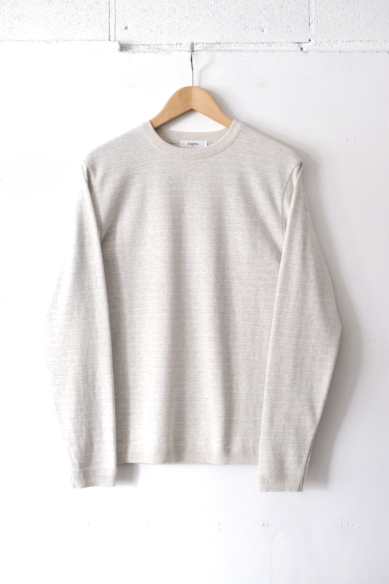 Knit Cotton Sweater - Heathered Oatmeal