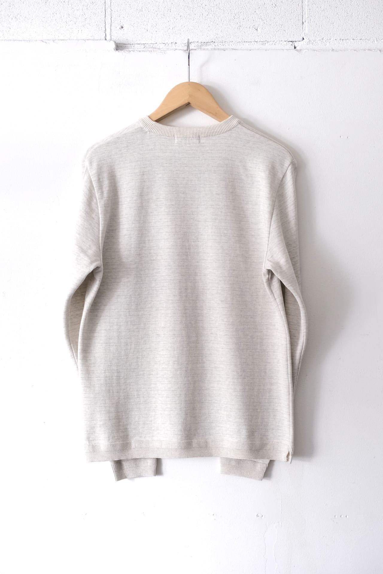 Knit Cotton Sweater - Heathered Oatmeal