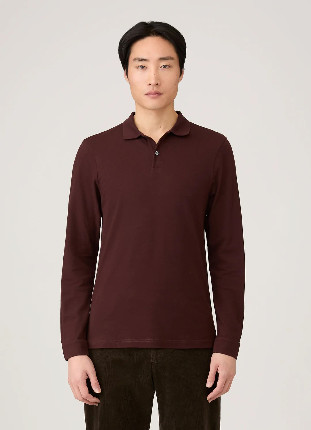 Long Sleeve Pique Polo - Bakelite