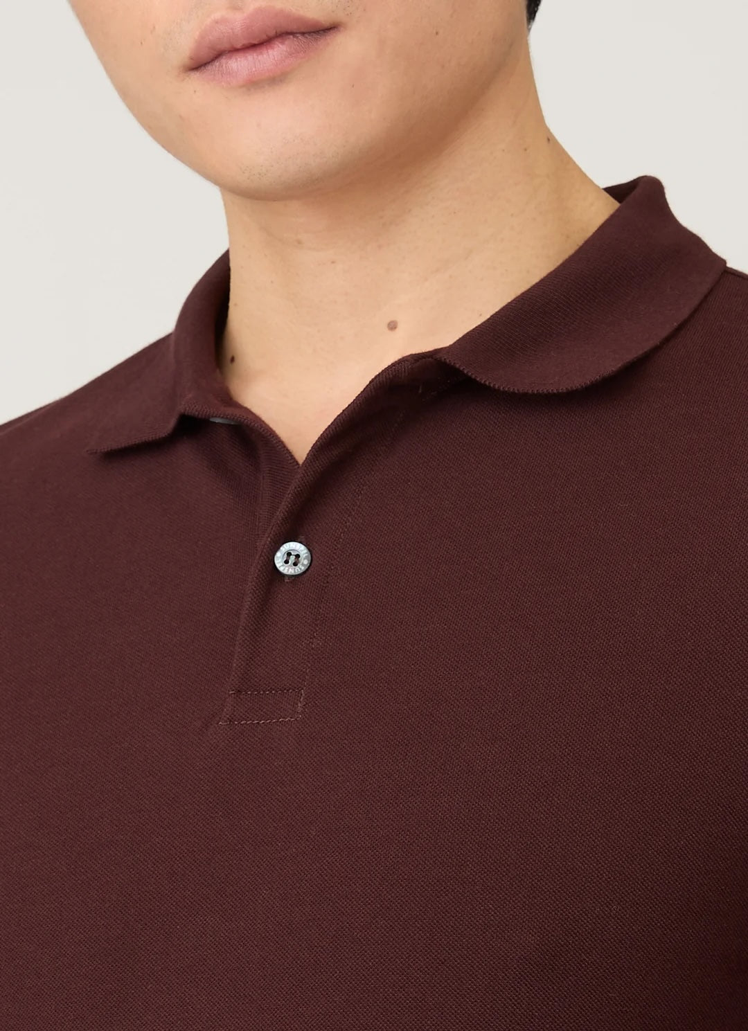 Long Sleeve Pique Polo - Bakelite