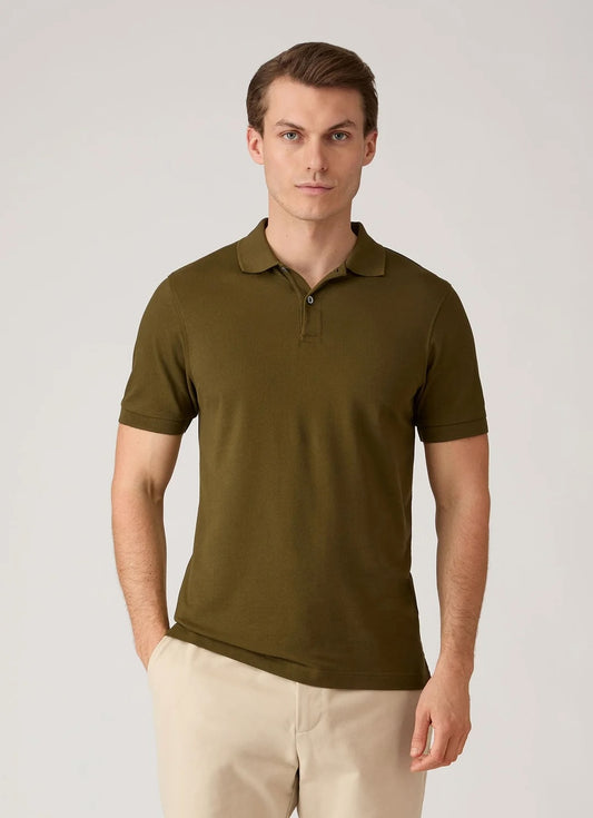Short Sleeve Pique Polo - Loden Green