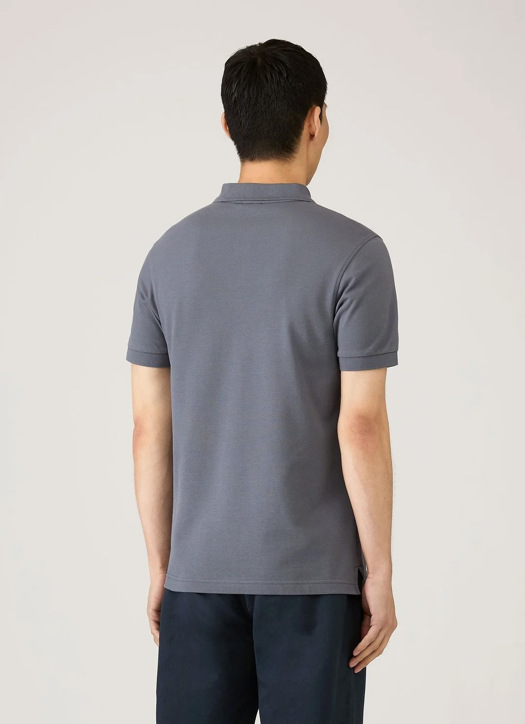 Short Sleeve Pique Polo - Slate Blue