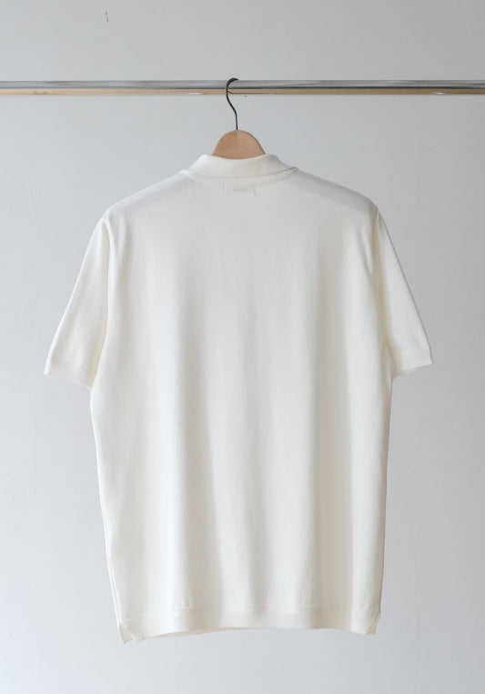 Easy Knit Polo in White