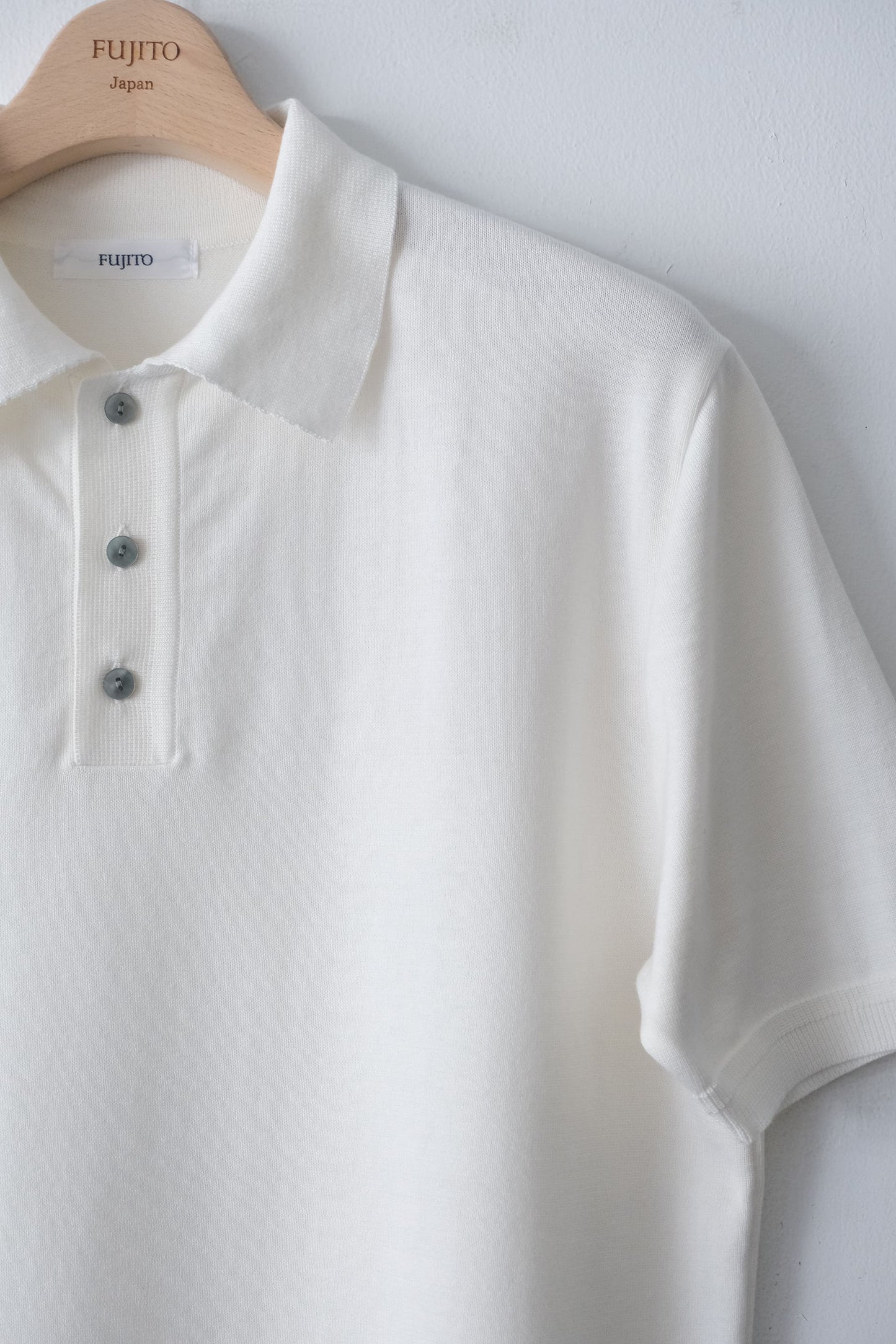 Easy Knit Polo in White