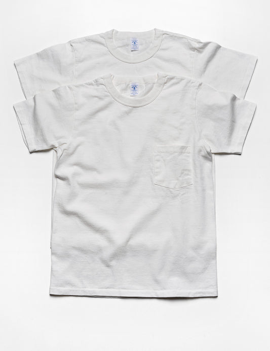 Full length shot of Velva Sheen 2-Pack Short Sleeve Pocket Tee in White