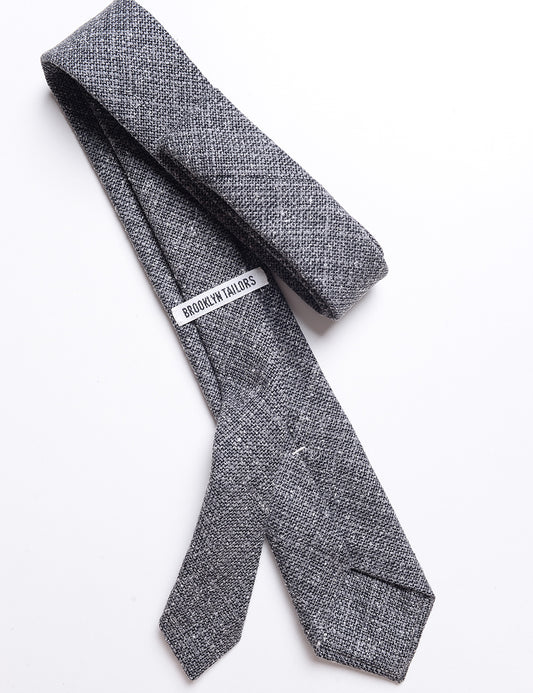 Back detail of Textured Wool Tie - Ash