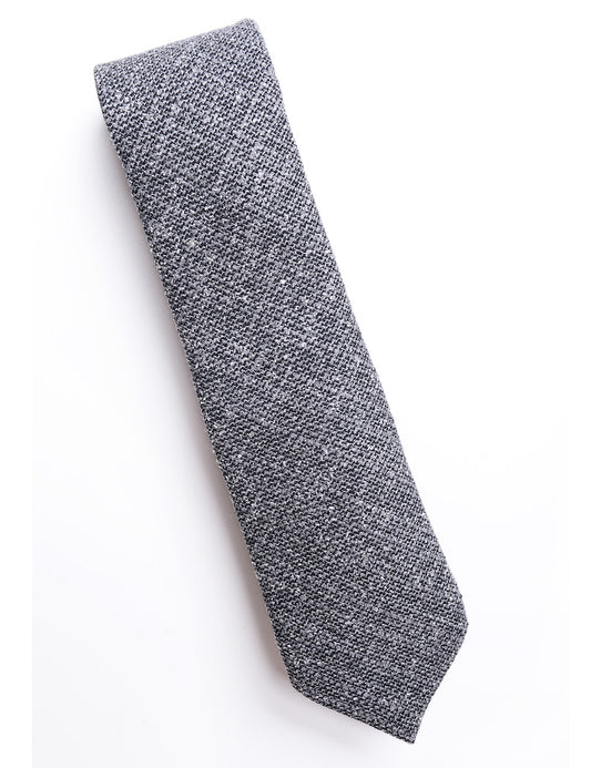 Textured Wool Tie - Ash