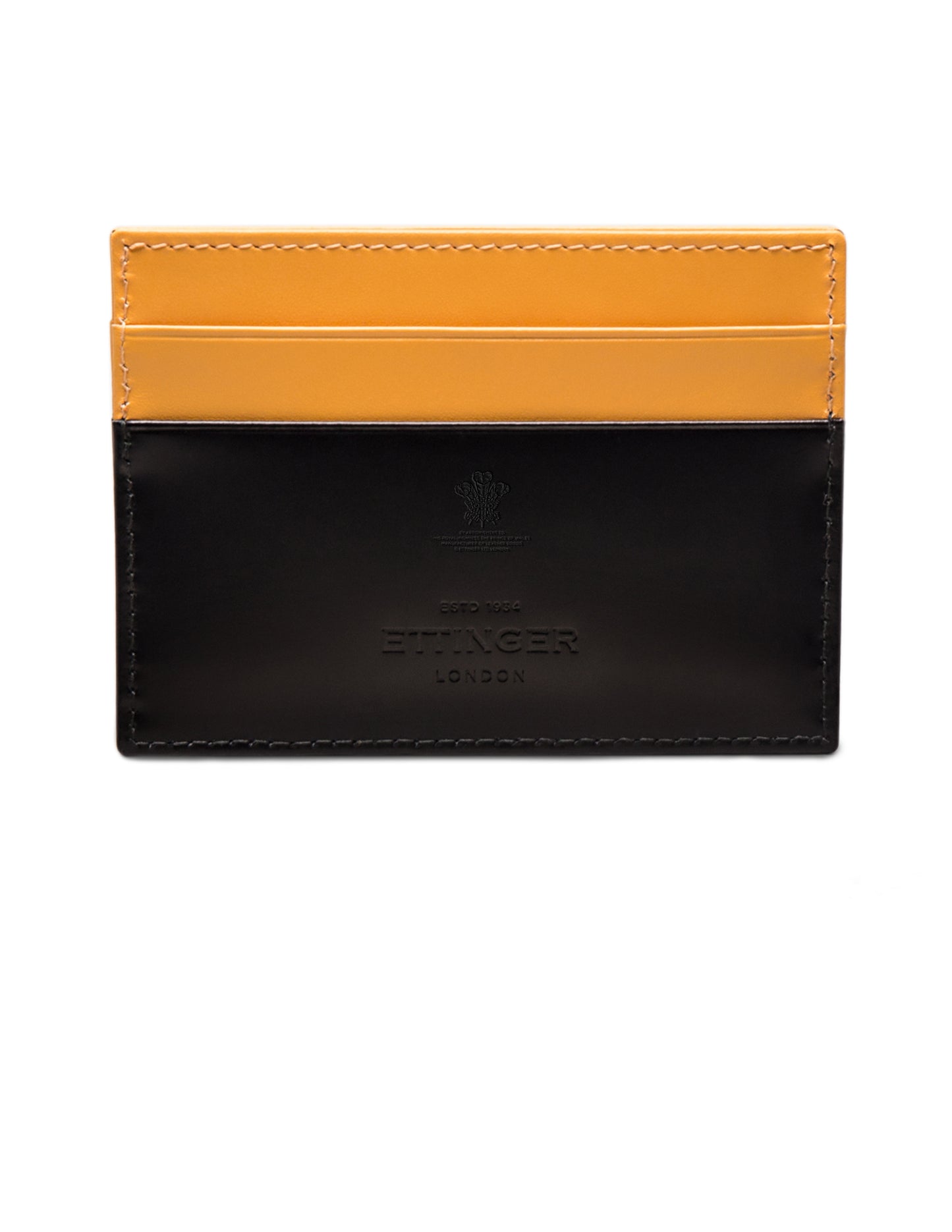 Ettinger Bridle Hide Flat Credit Card Case in Black front shot