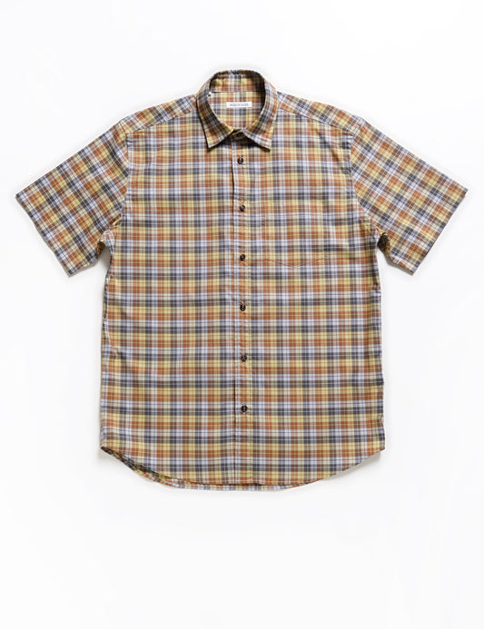 BKT14 Casual Shirt in '70s Check - Sepia Tone