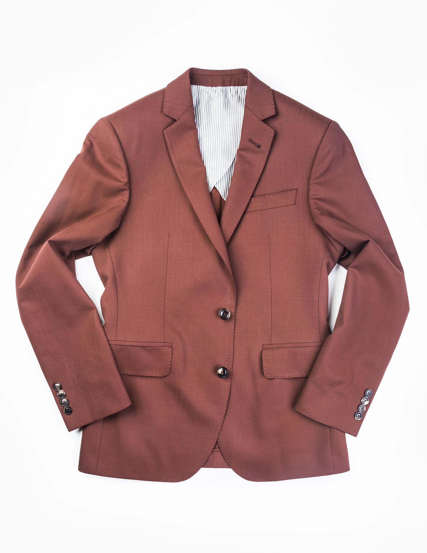 BKT50 Tailored Jacket in Herringbone Wool/Cotton - Brick