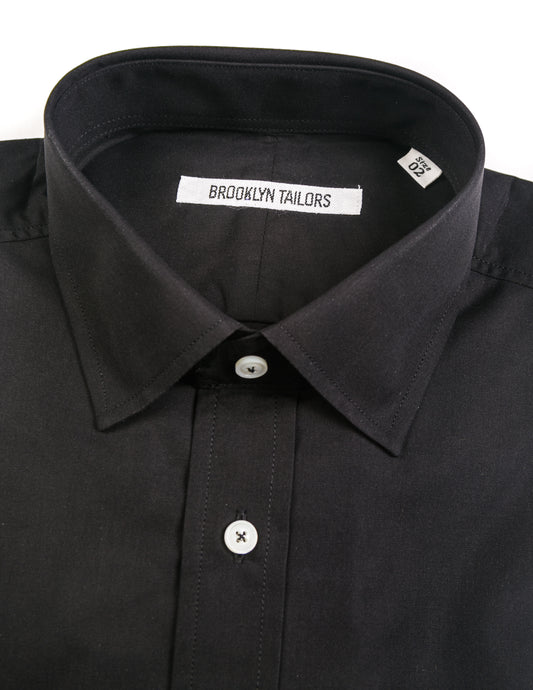 BKT20 Slim Dress Shirt in Crisp Poplin - Black