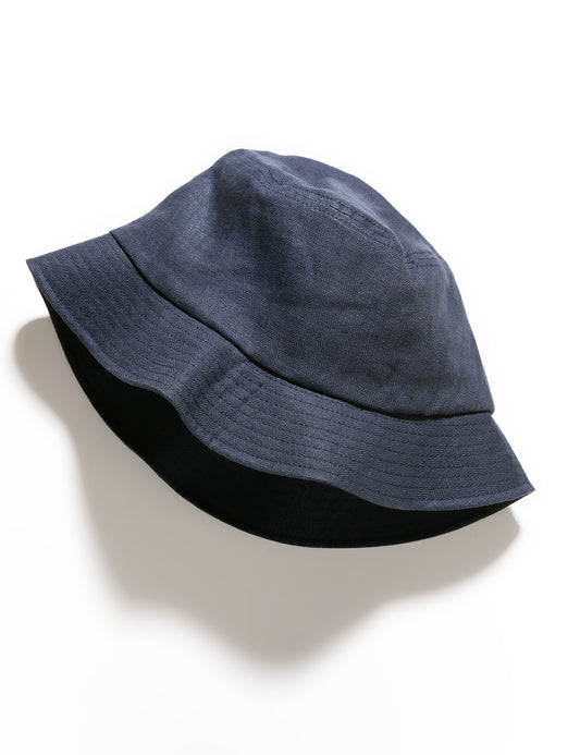 FINAL SALE: French Linen Bucket Hat - Navy