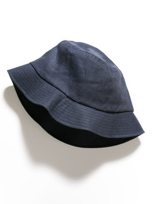French Linen Bucket Hat - Dark Indigo